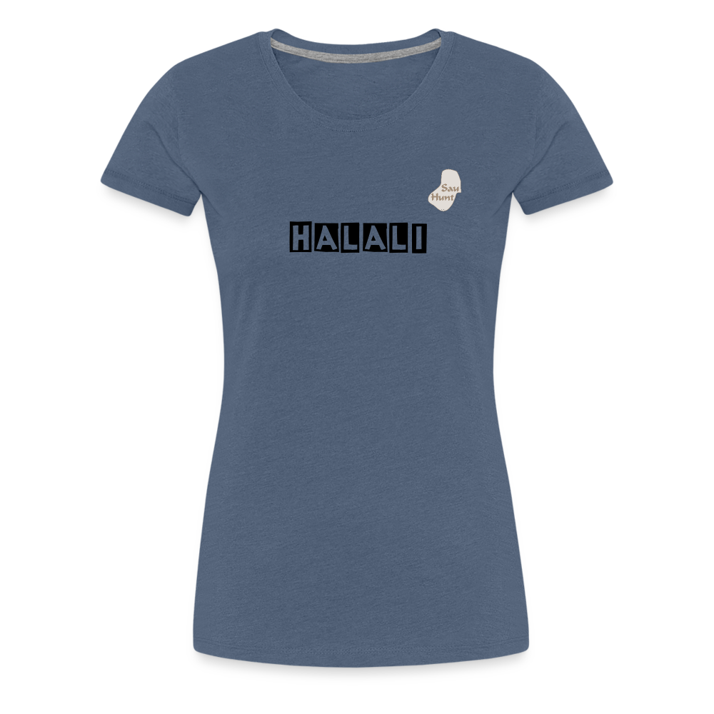 SauHunt T-Shirt für Sie (Premium) - Halali - Blau meliert