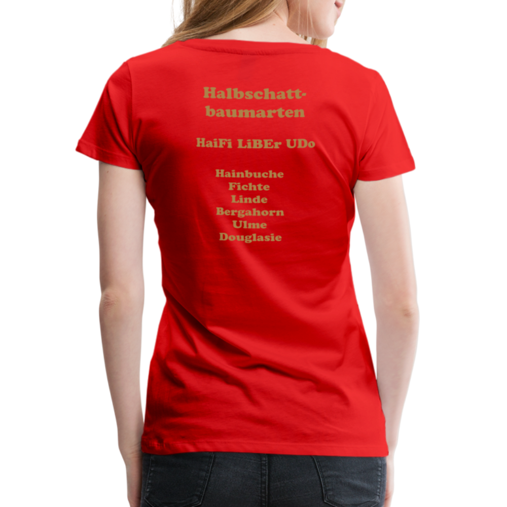 Jagdwelt T-Shirt für Sie (Premium) - Halbschatt - Rot