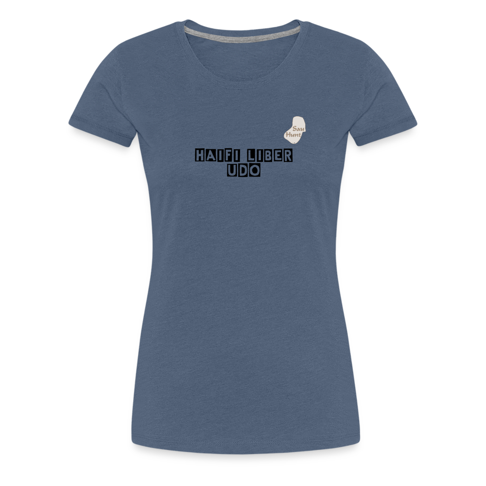 Jagdwelt T-Shirt für Sie (Premium) - Halbschatt - Blau meliert