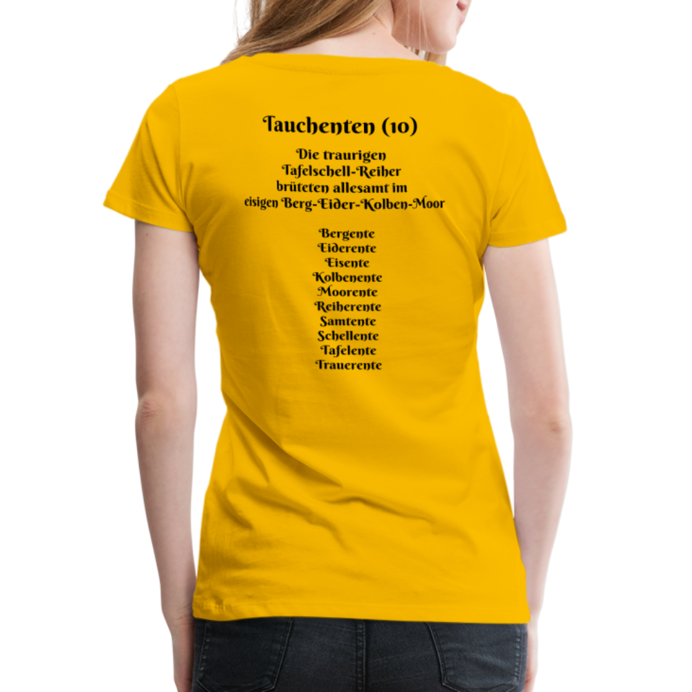 SauHunt T-Shirt für Sie (Premium) - Tauchenten - Sonnengelb