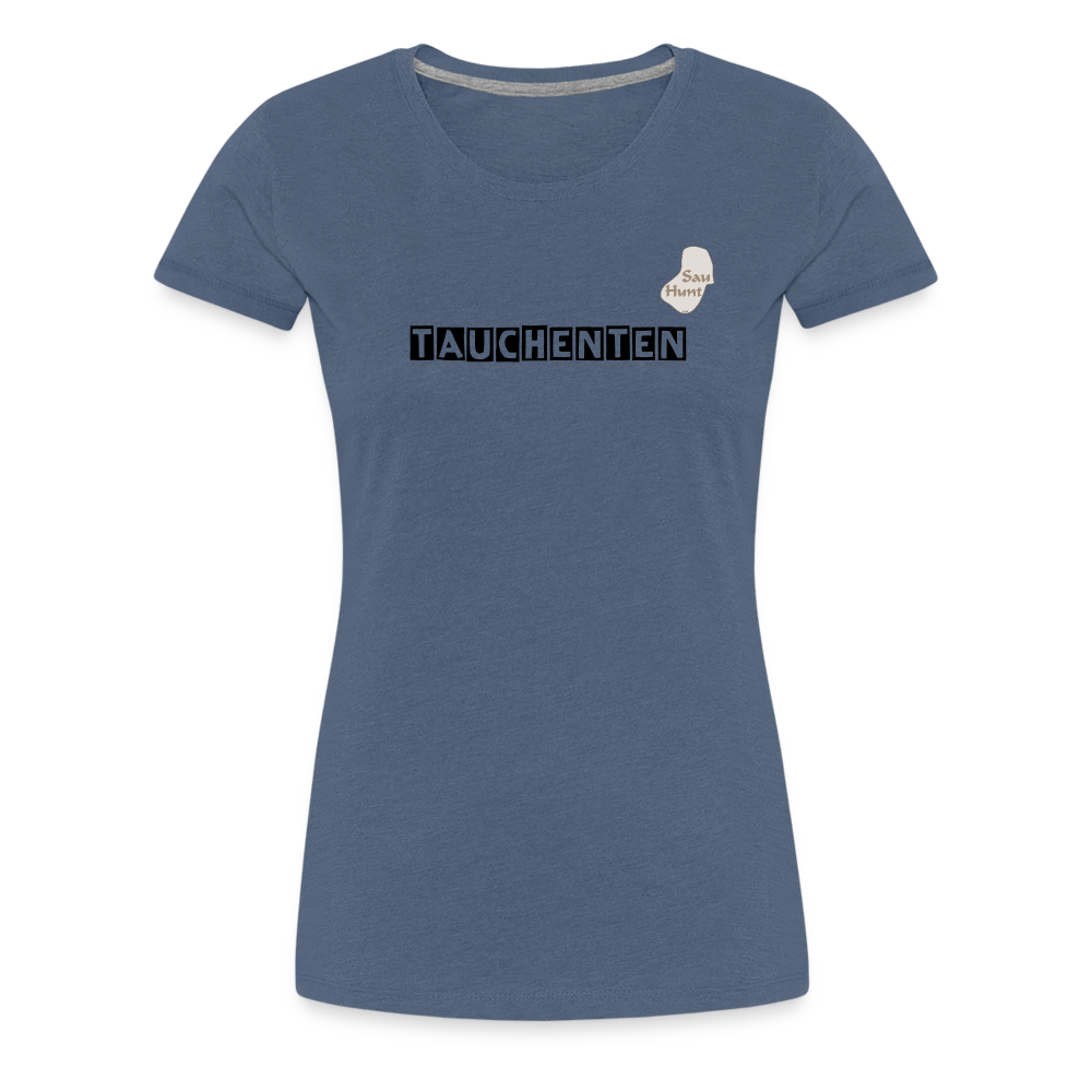 SauHunt T-Shirt für Sie (Premium) - Tauchenten - Blau meliert