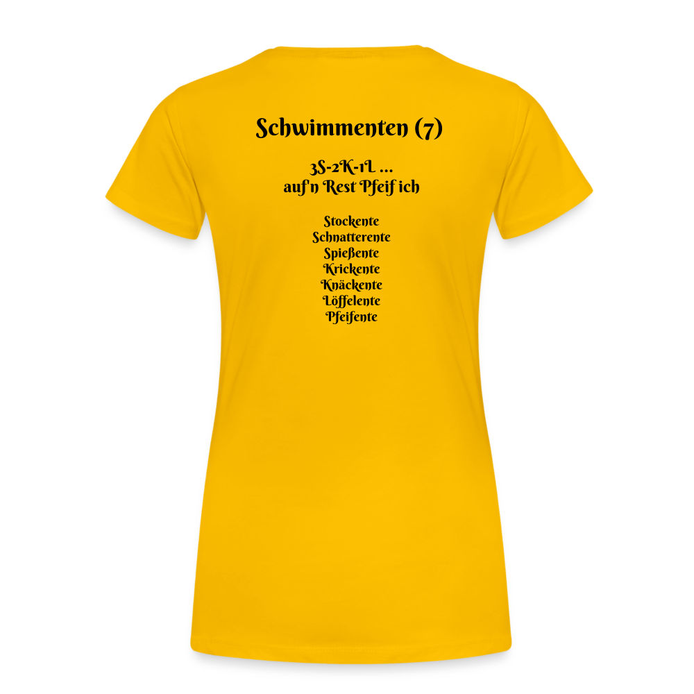 SauHunt T-Shirt für Sie (Premium) - Schwimmenten - Sonnengelb