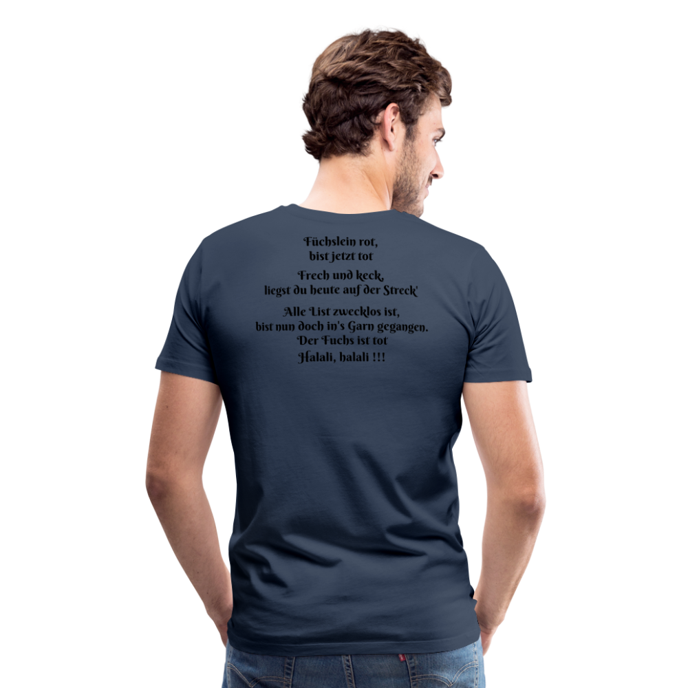 SauHunt T-Shirt (Premium) - Fuchs tot - Navy