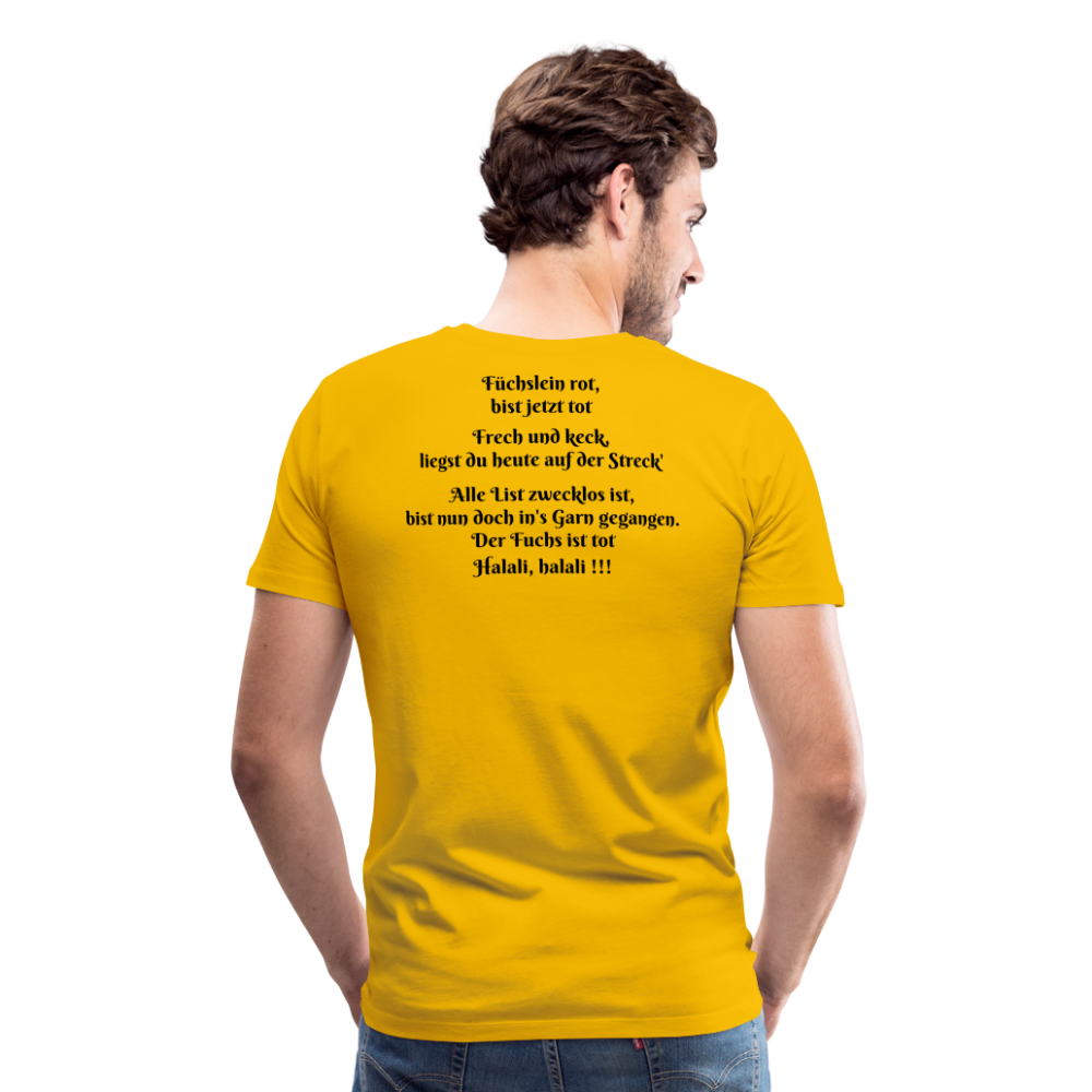SauHunt T-Shirt (Premium) - Fuchs tot - Sonnengelb