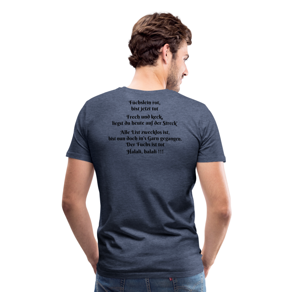 SauHunt T-Shirt (Premium) - Fuchs tot - Blau meliert