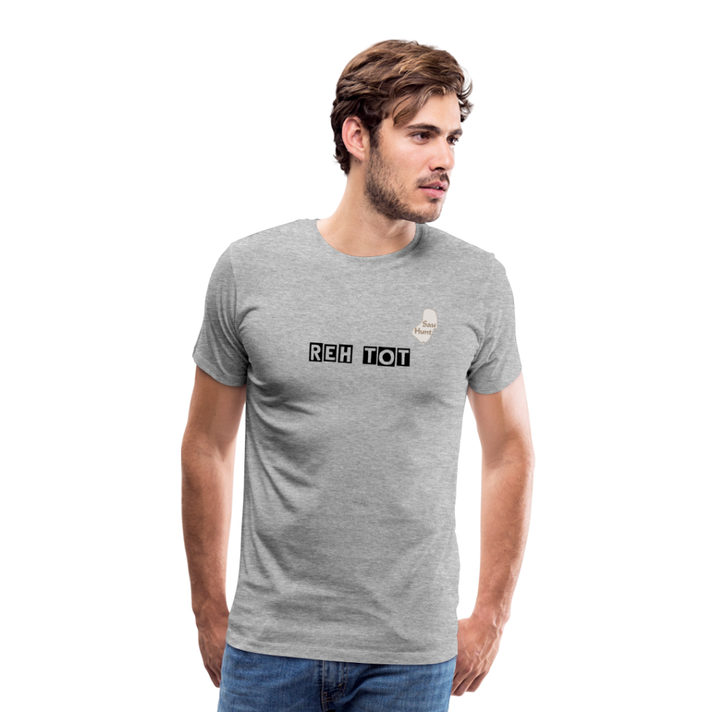 SauHunt T-Shirt (Premium) - Reh tot - Grau meliert