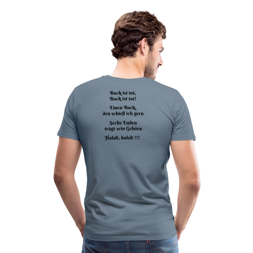 SauHunt T-Shirt (Premium) - Reh tot - Blaugrau