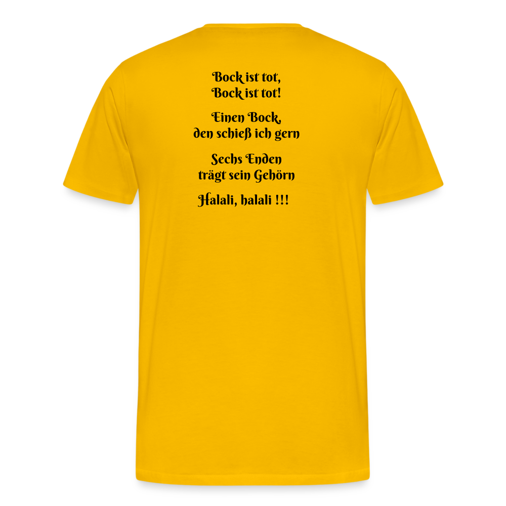 SauHunt T-Shirt (Premium) - Reh tot - Sonnengelb