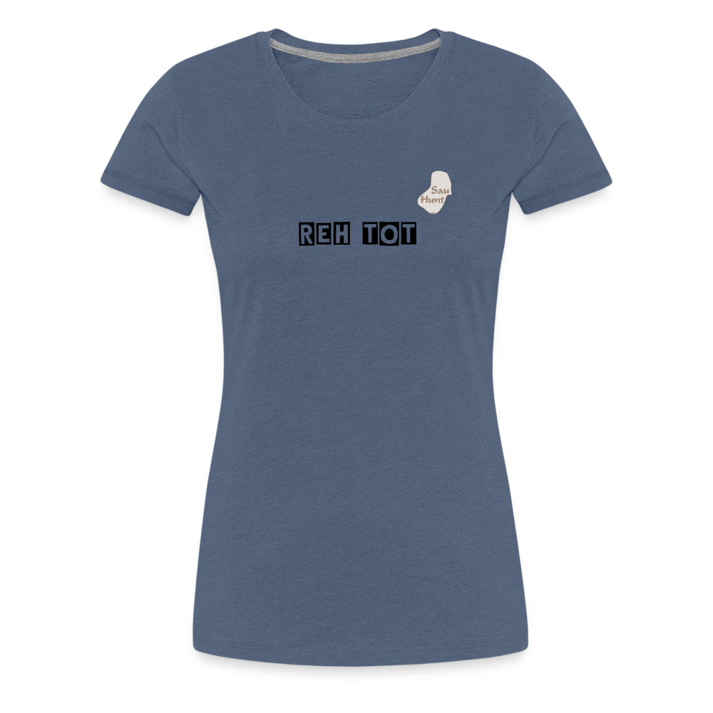 SauHunt T-Shirt (Premium) - Reh tot - Blau meliert