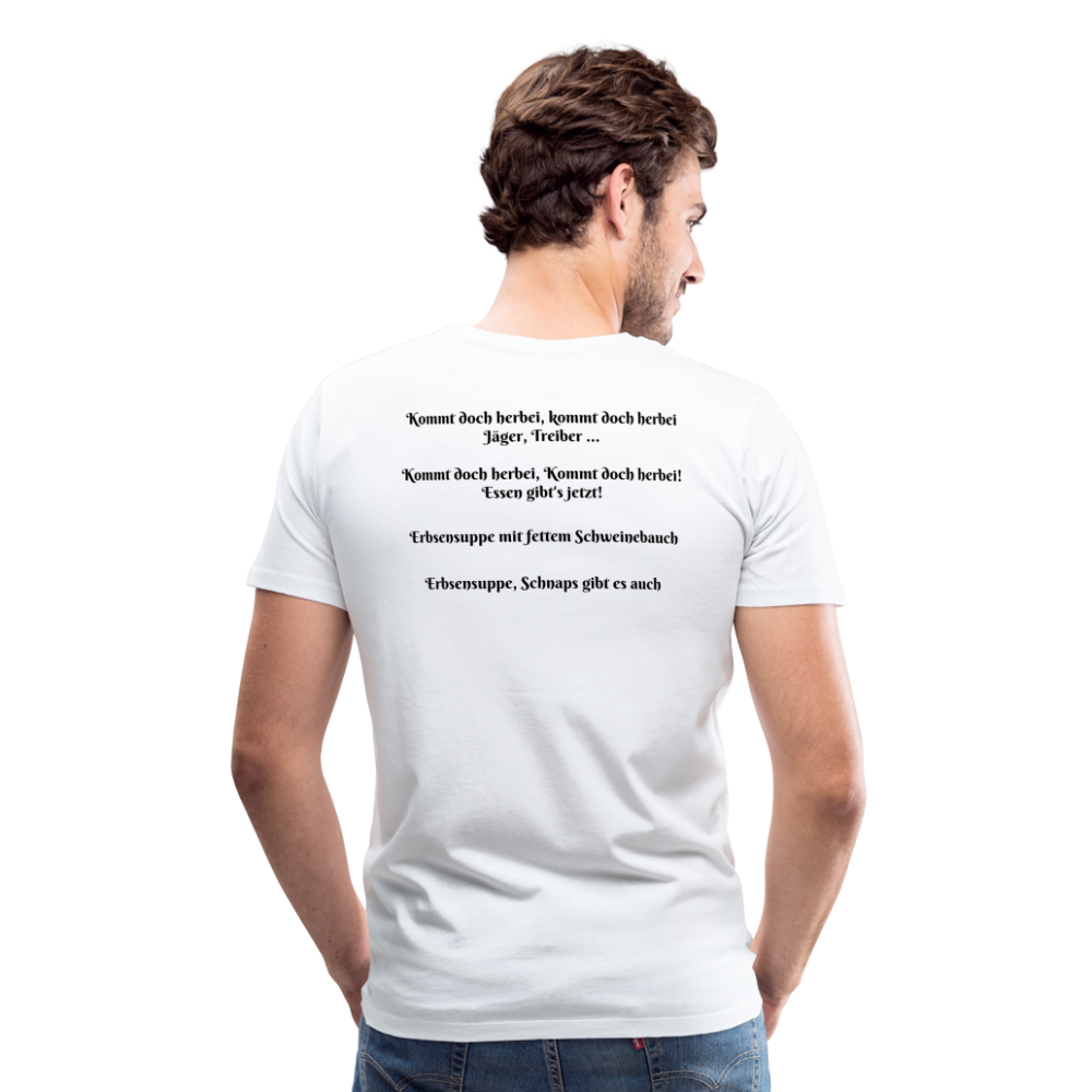 Jagdwelt T-Shirt (Premium) - Zum Essen - weiß