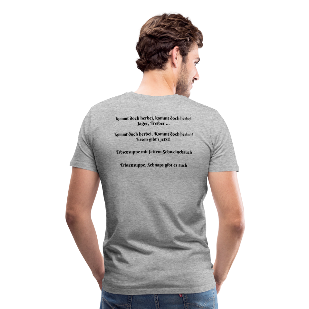 Jagdwelt T-Shirt (Premium) - Zum Essen - Grau meliert