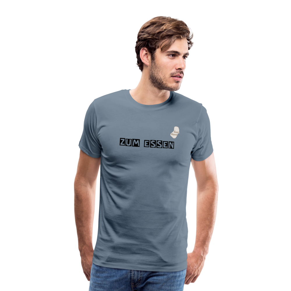 Jagdwelt T-Shirt (Premium) - Zum Essen - Blaugrau