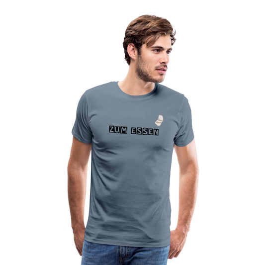 Jagdwelt T-Shirt (Premium) - Zum Essen - Blaugrau