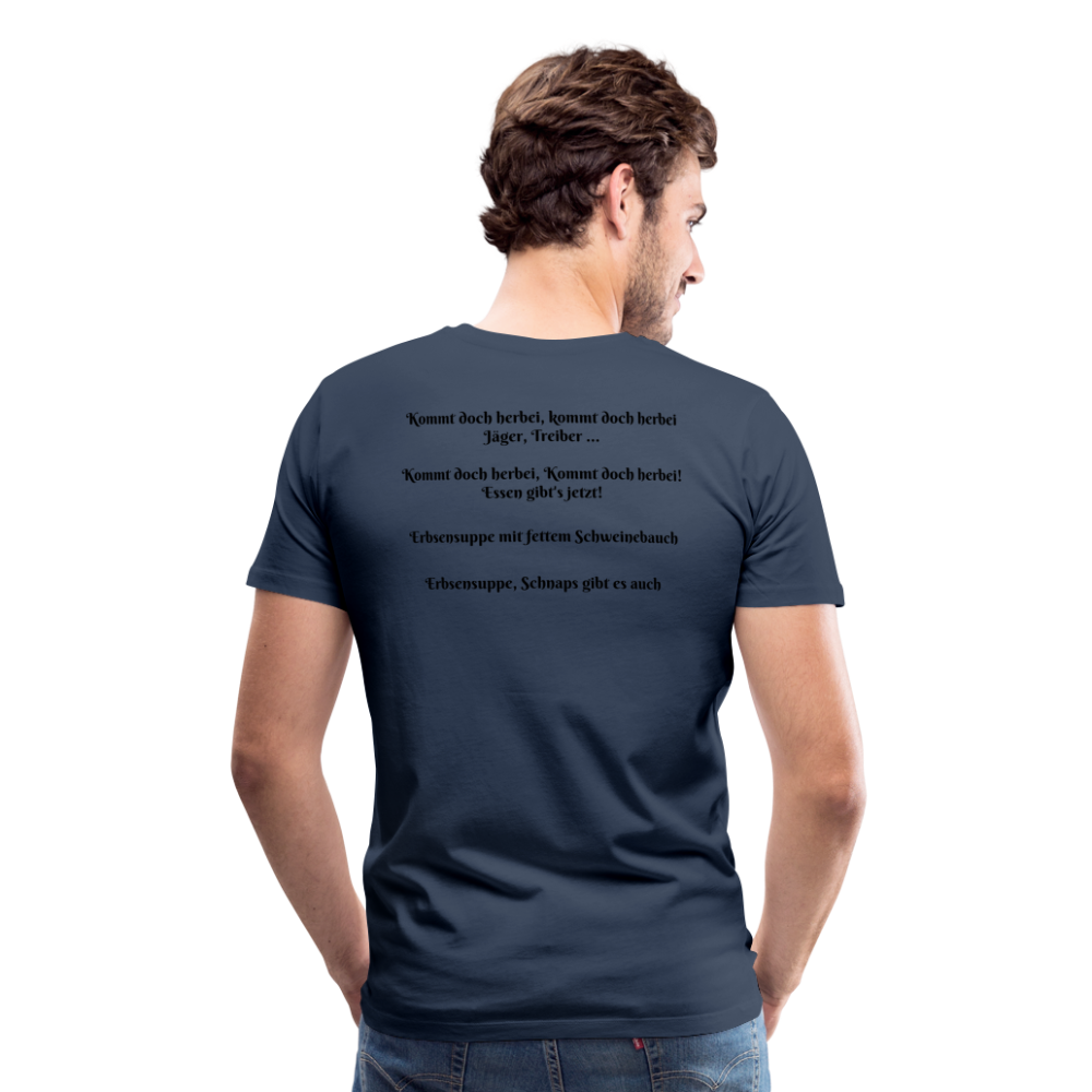 Jagdwelt T-Shirt (Premium) - Zum Essen - Navy