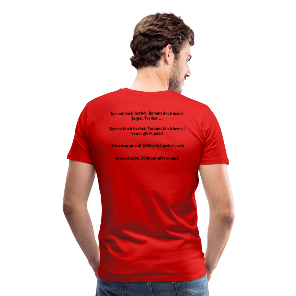 Jagdwelt T-Shirt (Premium) - Zum Essen - Rot