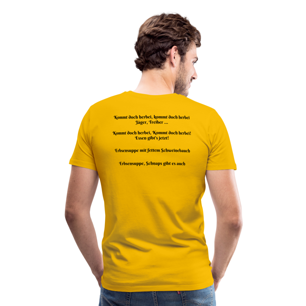 Jagdwelt T-Shirt (Premium) - Zum Essen - Sonnengelb