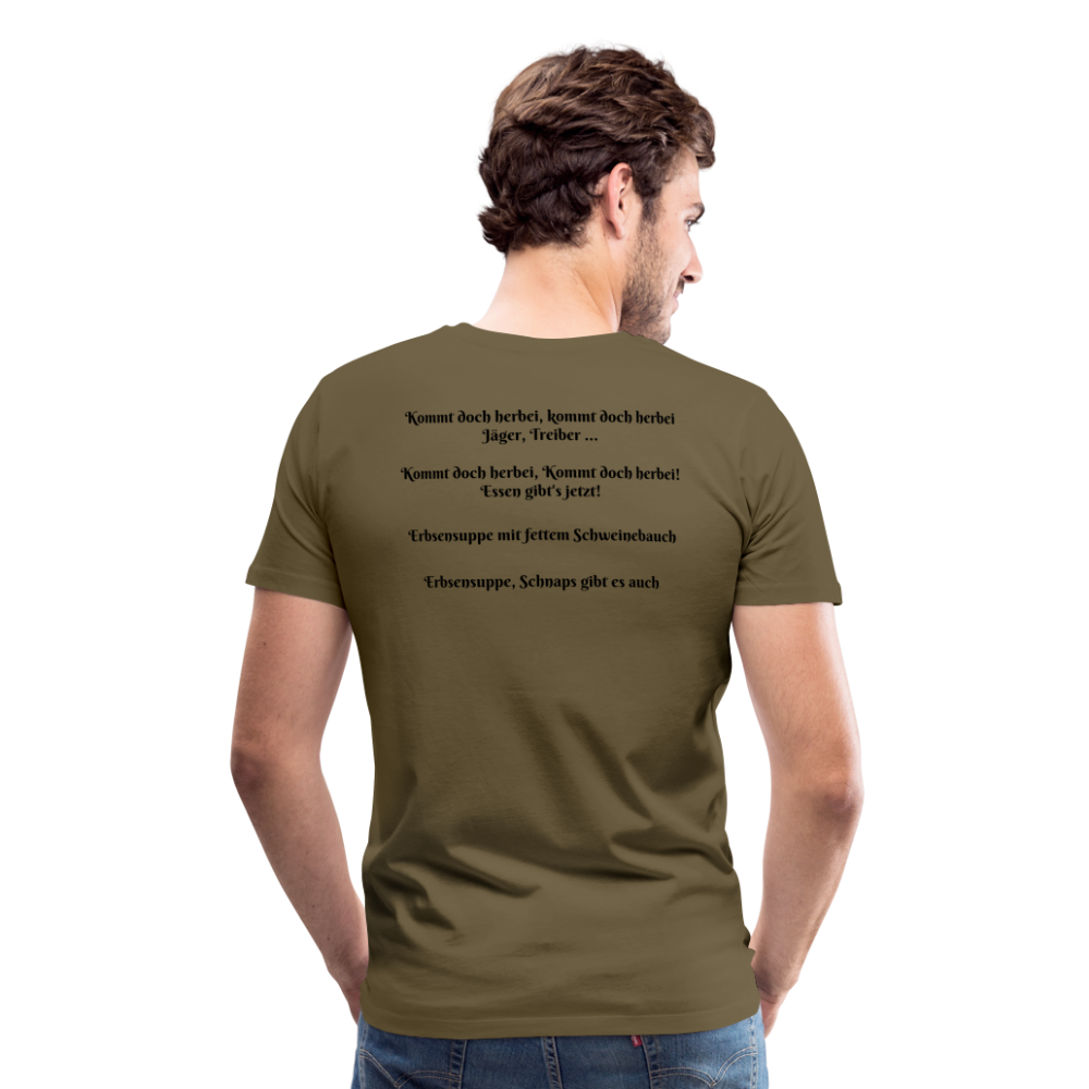 Jagdwelt T-Shirt (Premium) - Zum Essen - Khaki