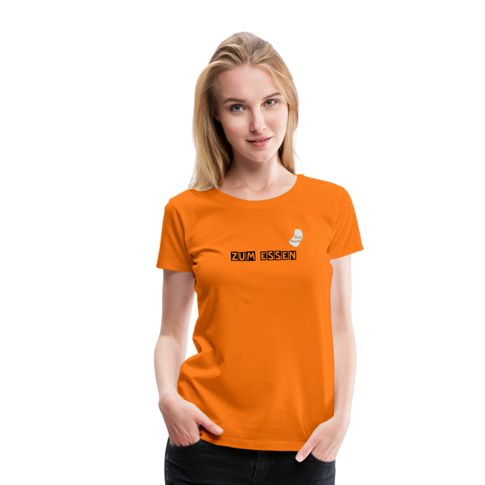 Jagdwelt T-Shirt für Sie (Premium) - Zum Essen - Orange