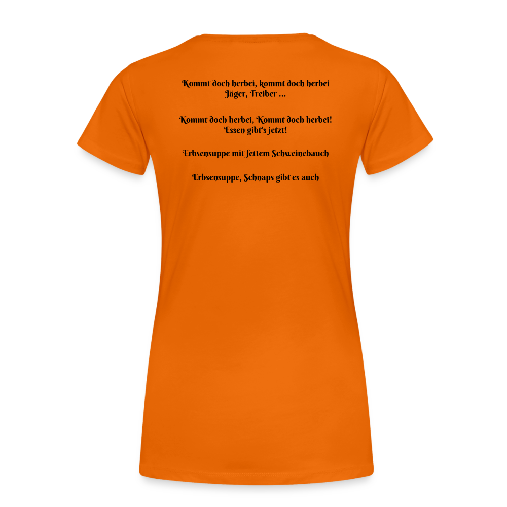 Jagdwelt T-Shirt für Sie (Premium) - Zum Essen - Orange