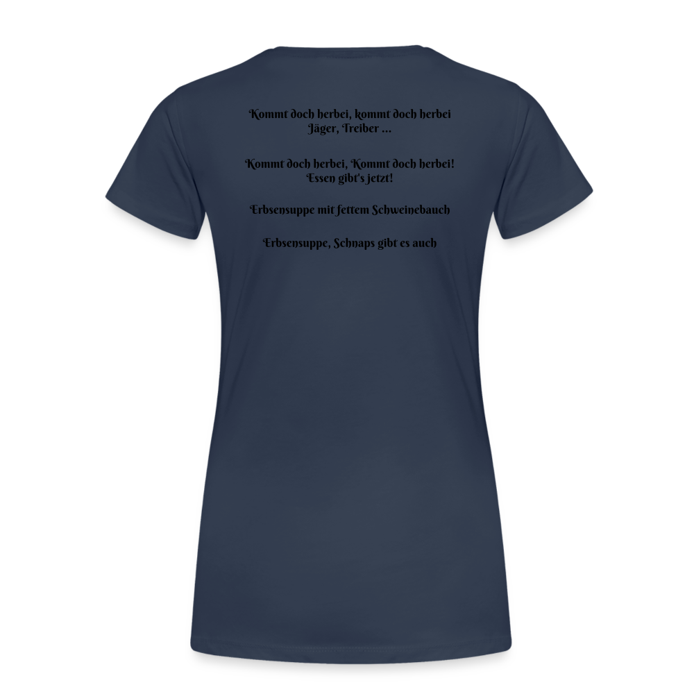 Jagdwelt T-Shirt für Sie (Premium) - Zum Essen - Navy
