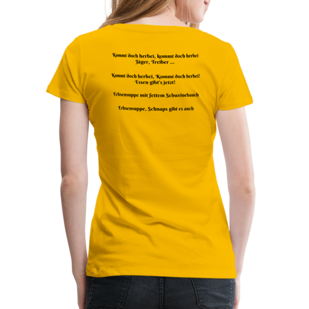 Jagdwelt T-Shirt für Sie (Premium) - Zum Essen - Sonnengelb