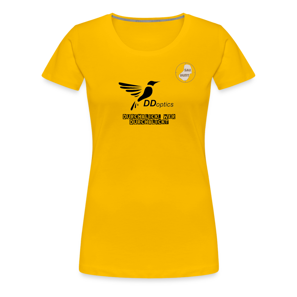 SauHunt T-Shirt für Sie (Premium) - DDOptics - Sonnengelb