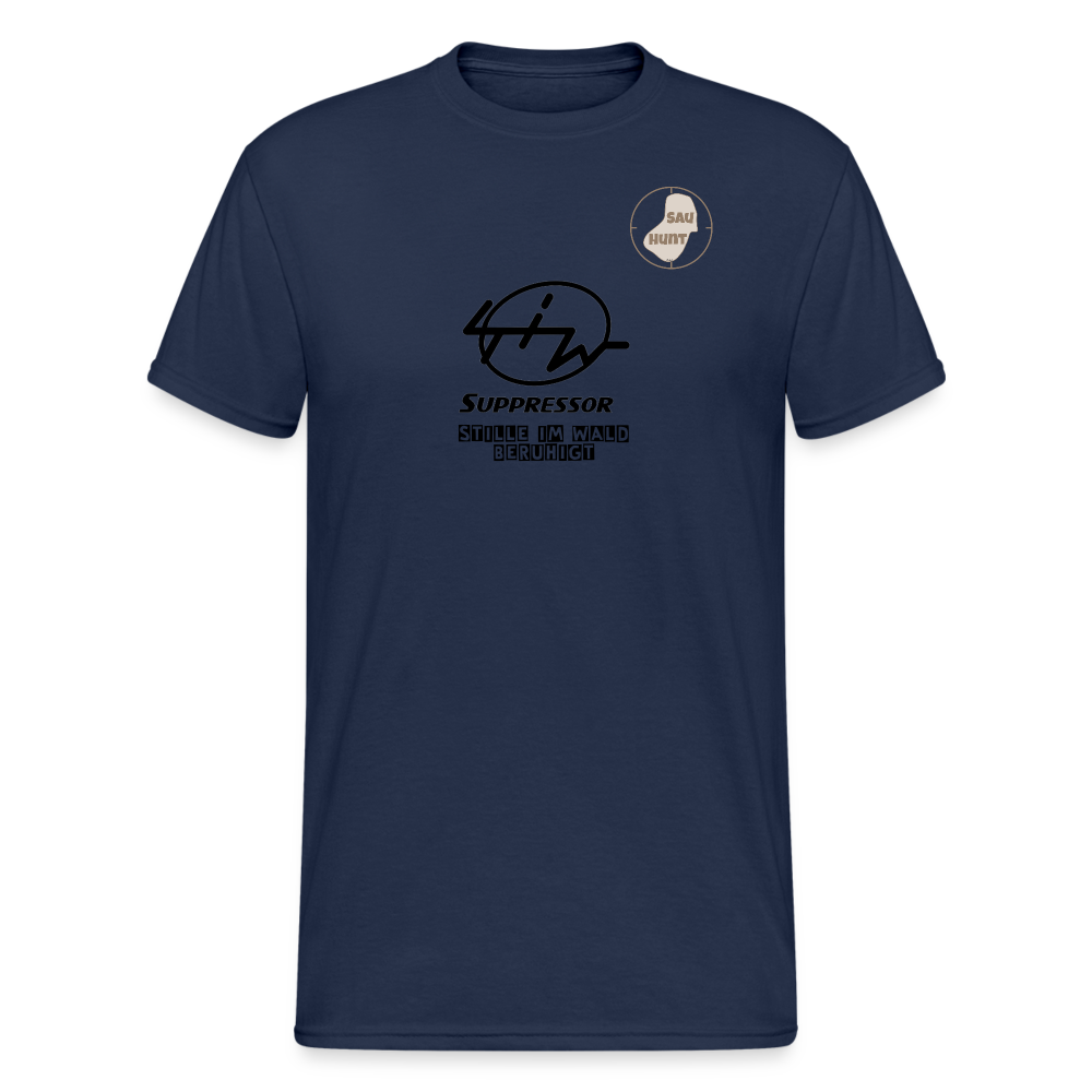 SauHunt T-Shirt (Gildan) - Stille im Wald - Navy