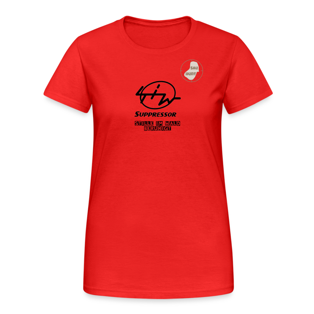 SauHunt T-Shirt für Sie (Gildan) - Stille im Wald - Rot