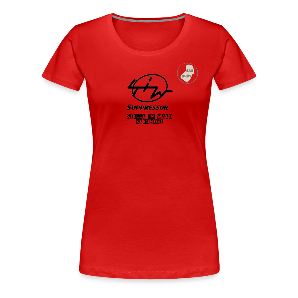 SauHunt T-Shirt für Sie (Premium) - Stille im Wald - Rot