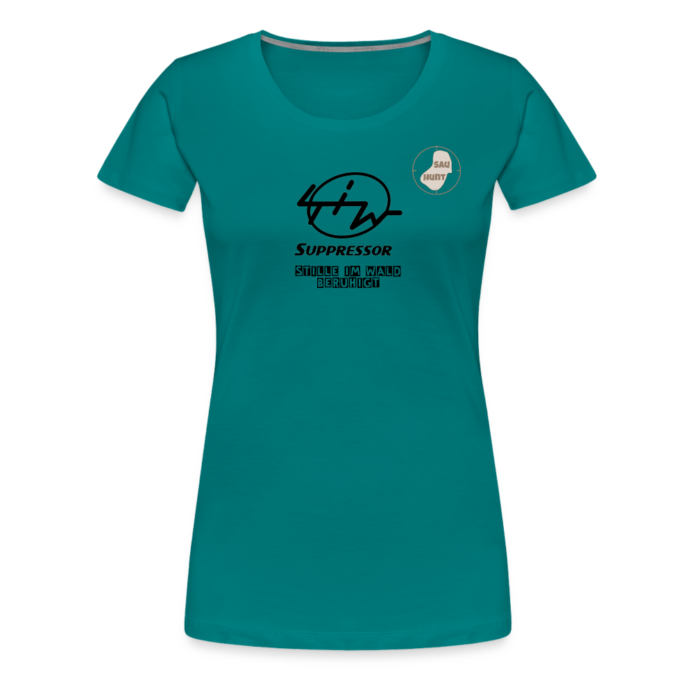 SauHunt T-Shirt für Sie (Premium) - Stille im Wald - Divablau