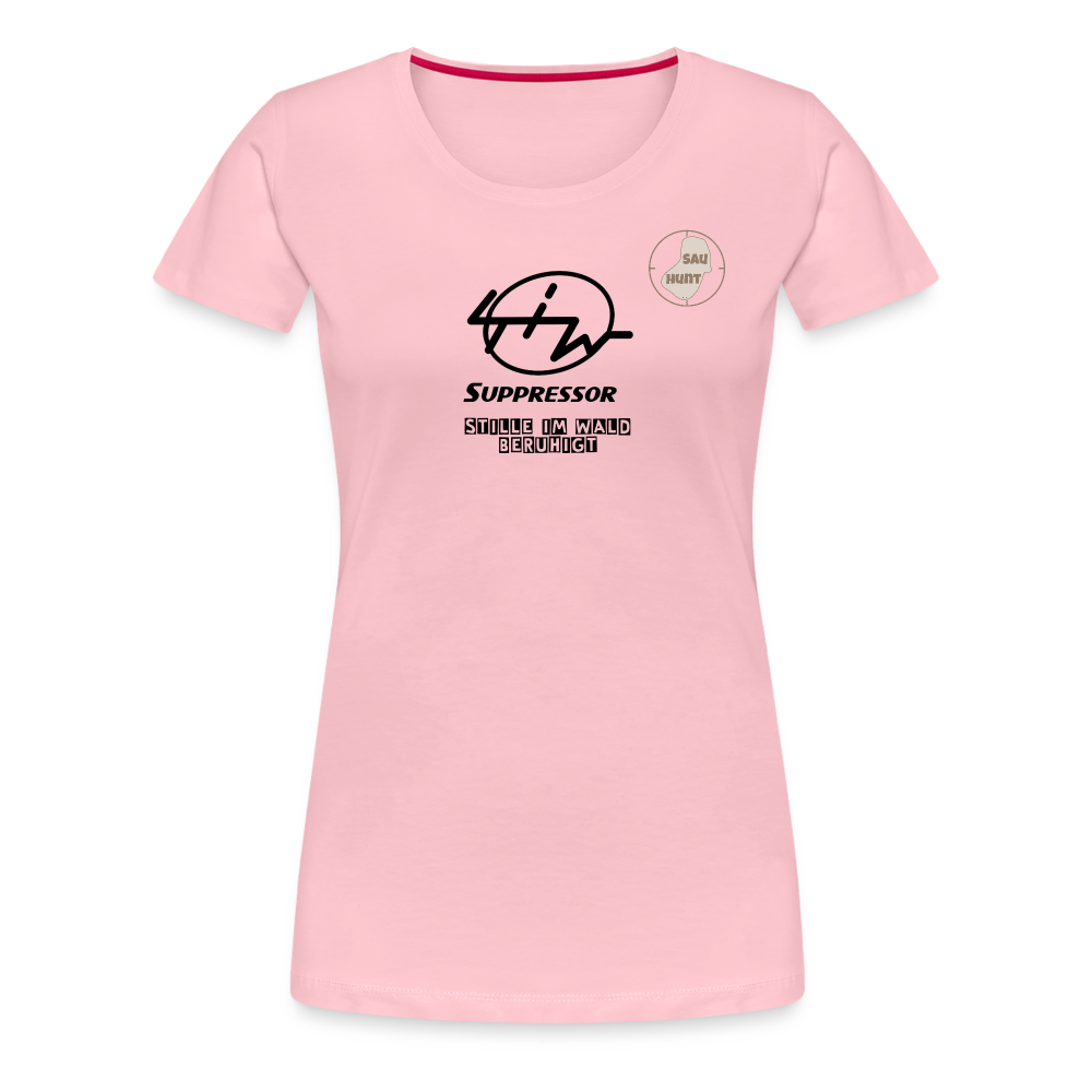 SauHunt T-Shirt für Sie (Premium) - Stille im Wald - Hellrosa