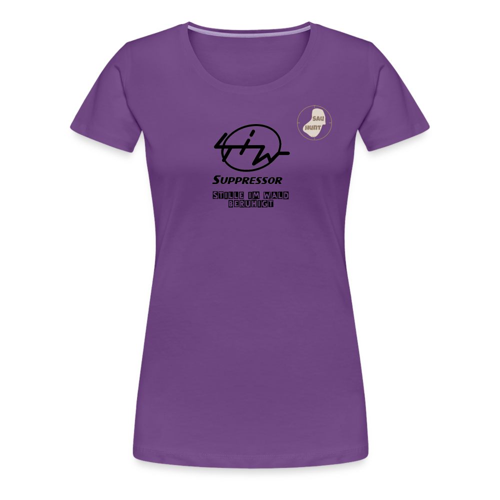 SauHunt T-Shirt für Sie (Premium) - Stille im Wald - Lila