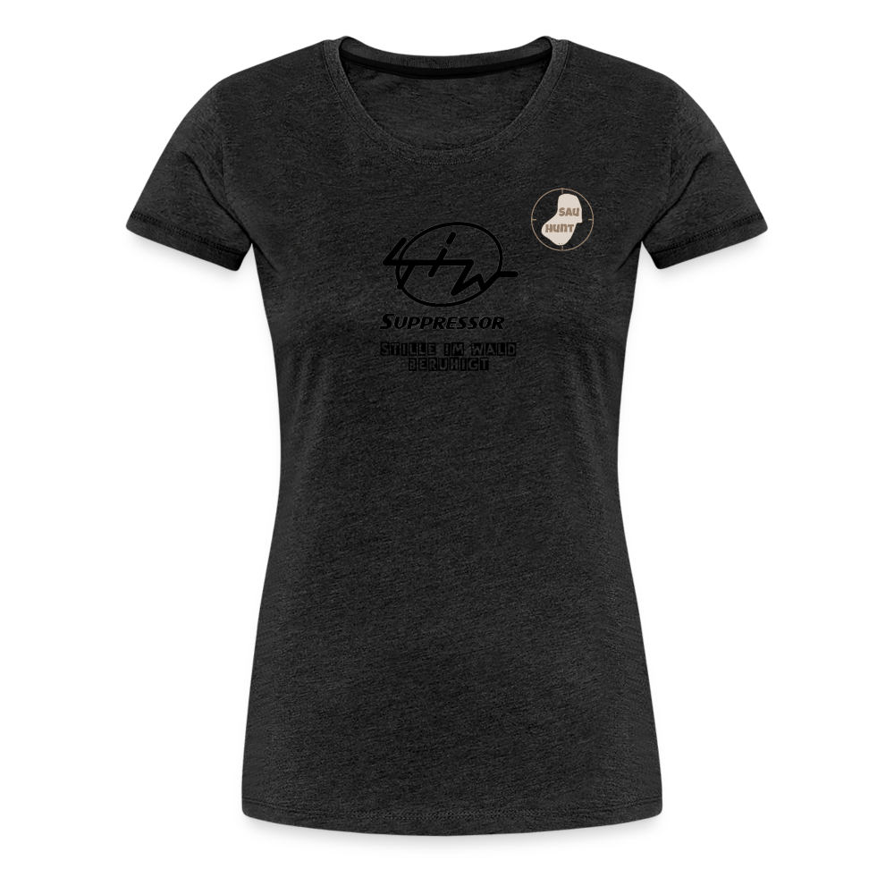 SauHunt T-Shirt für Sie (Premium) - Stille im Wald - Anthrazit