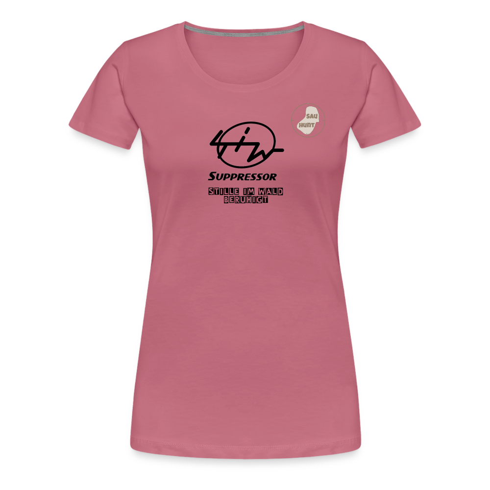 SauHunt T-Shirt für Sie (Premium) - Stille im Wald - Malve