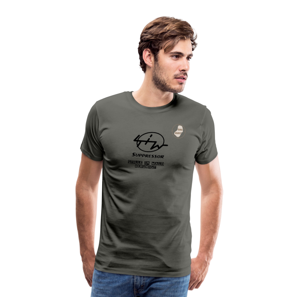 SauHunt T-Shirt (Premium) - Stille im Wald - Asphalt