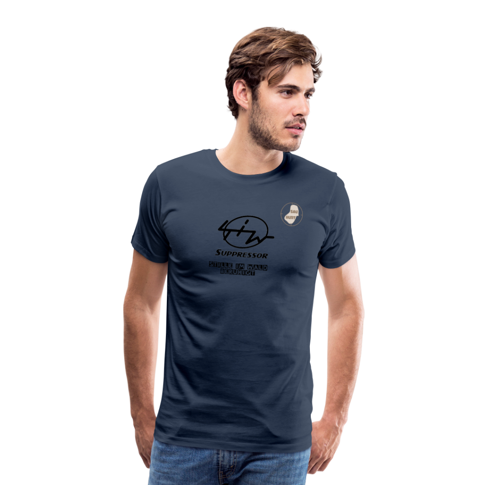 SauHunt T-Shirt (Premium) - Stille im Wald - Navy