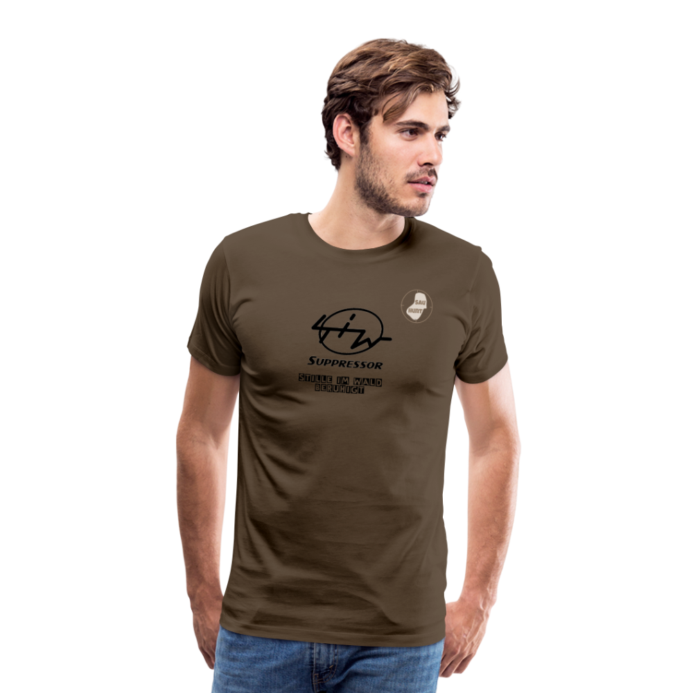 SauHunt T-Shirt (Premium) - Stille im Wald - Edelbraun