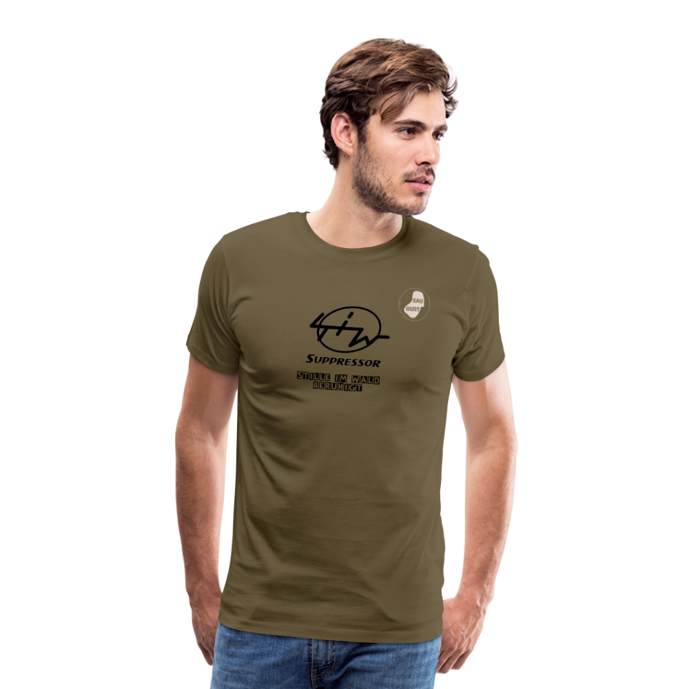 SauHunt T-Shirt (Premium) - Stille im Wald - Khaki