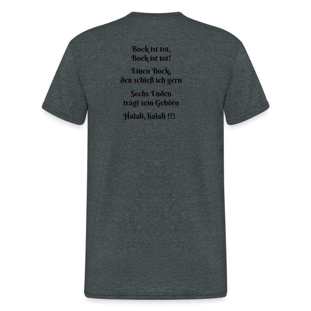 SauHunt T-Shirt (Gildan) - Reh tot - Dunkelgrau meliert