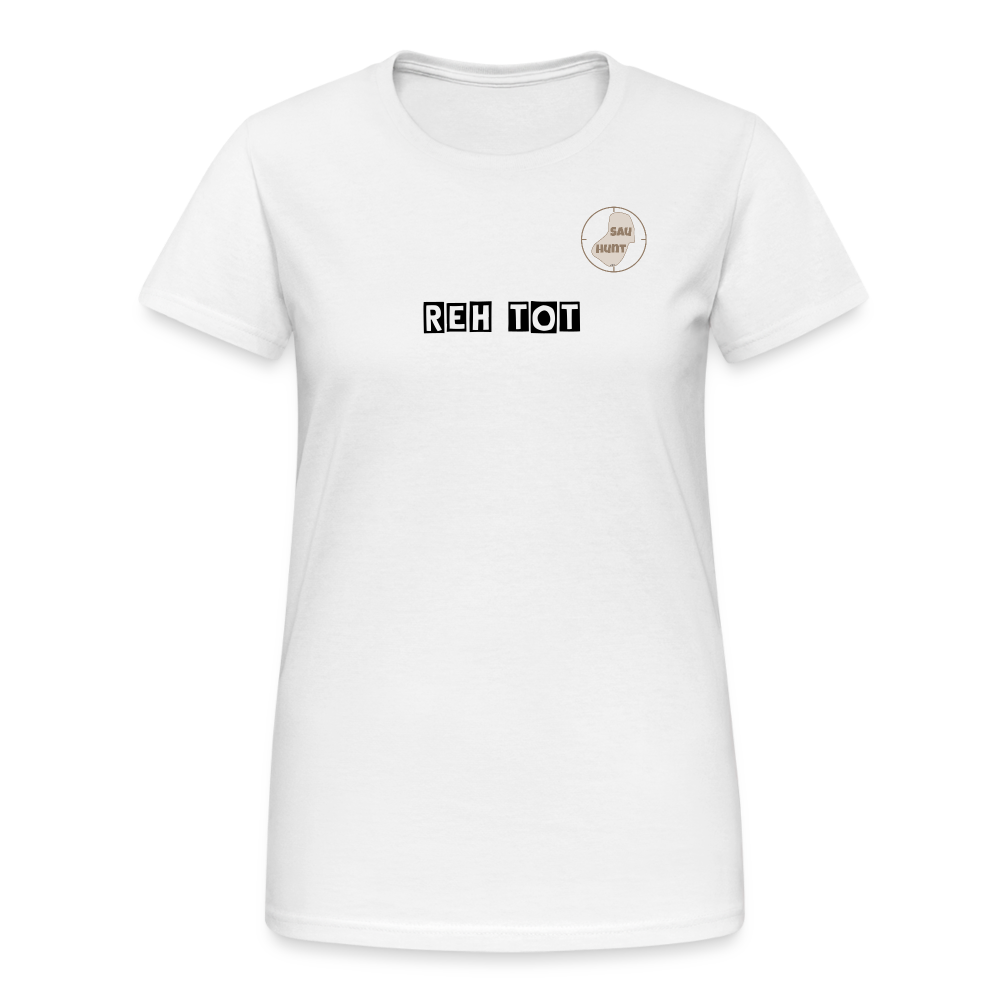 SauHunt T-Shirt (Gildan) - Reh tot - weiß