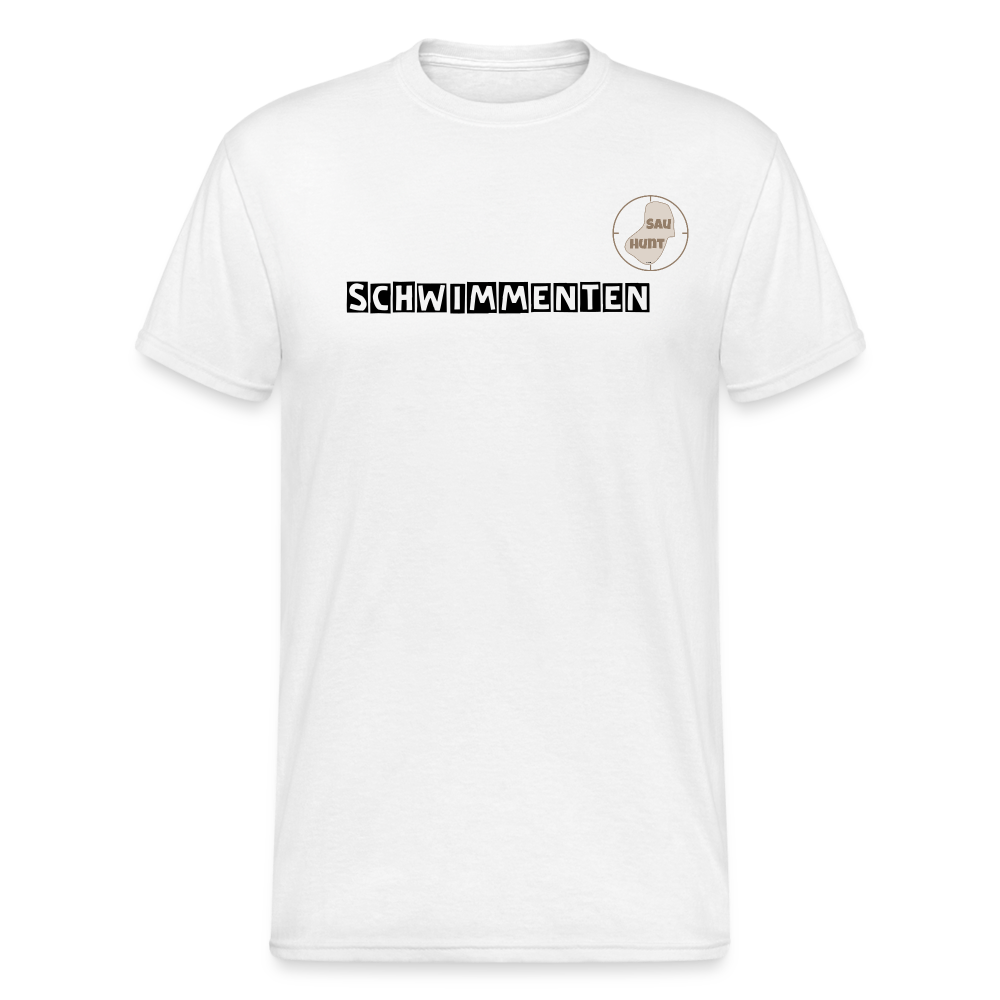 SauHunt T-Shirt (Gildan) - Schwimmenten - weiß