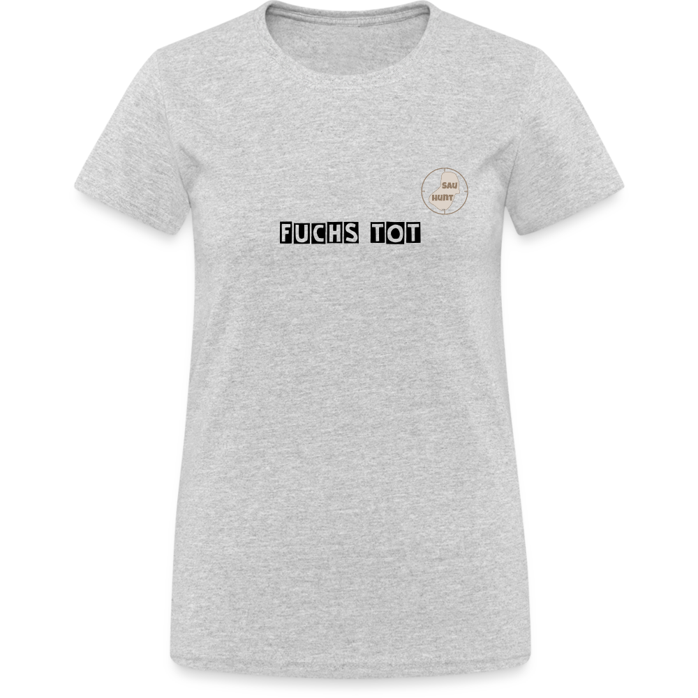 SauHunt T-Shirt für Sie (Gildan) - Fuchs tot - Grau meliert