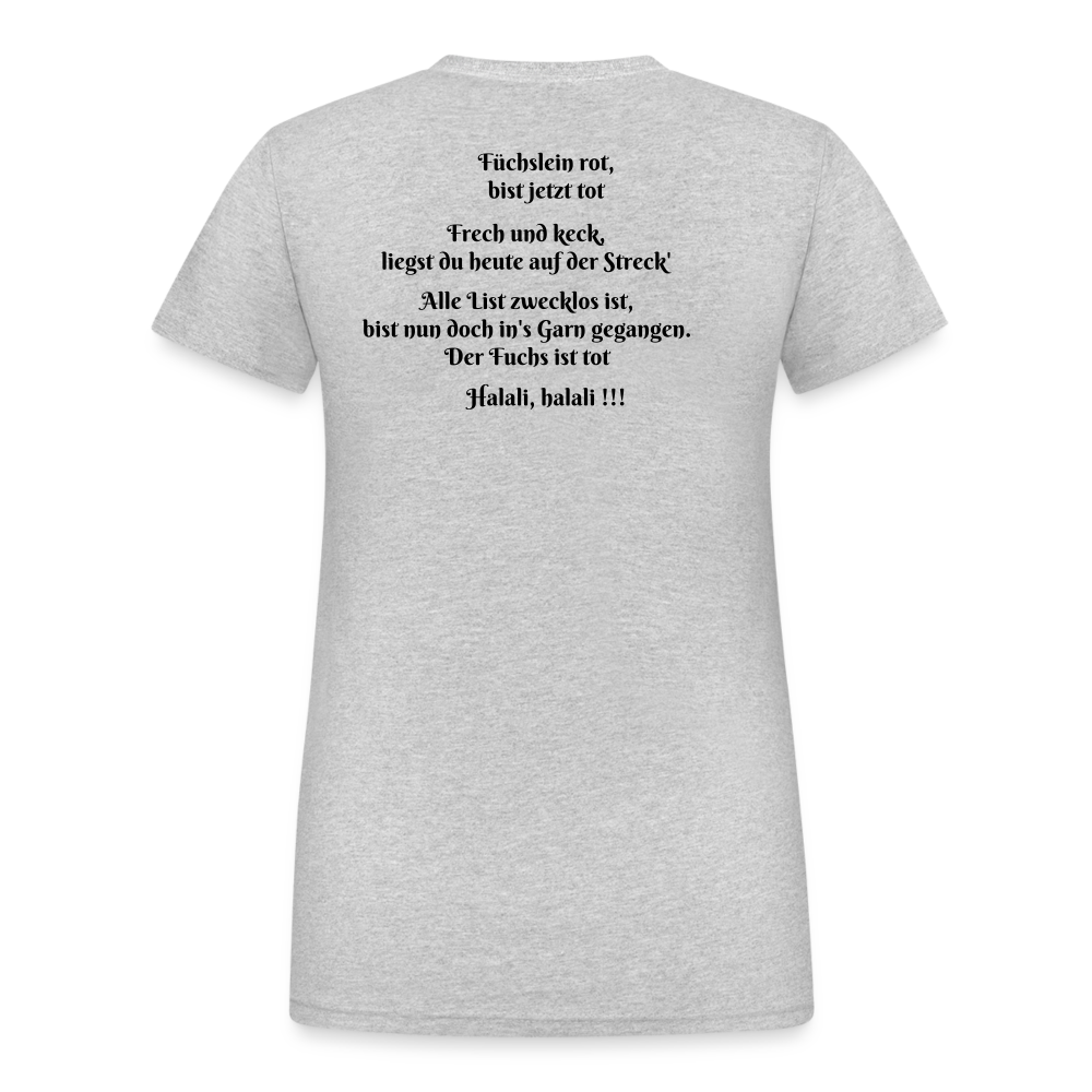 SauHunt T-Shirt für Sie (Gildan) - Fuchs tot - Grau meliert