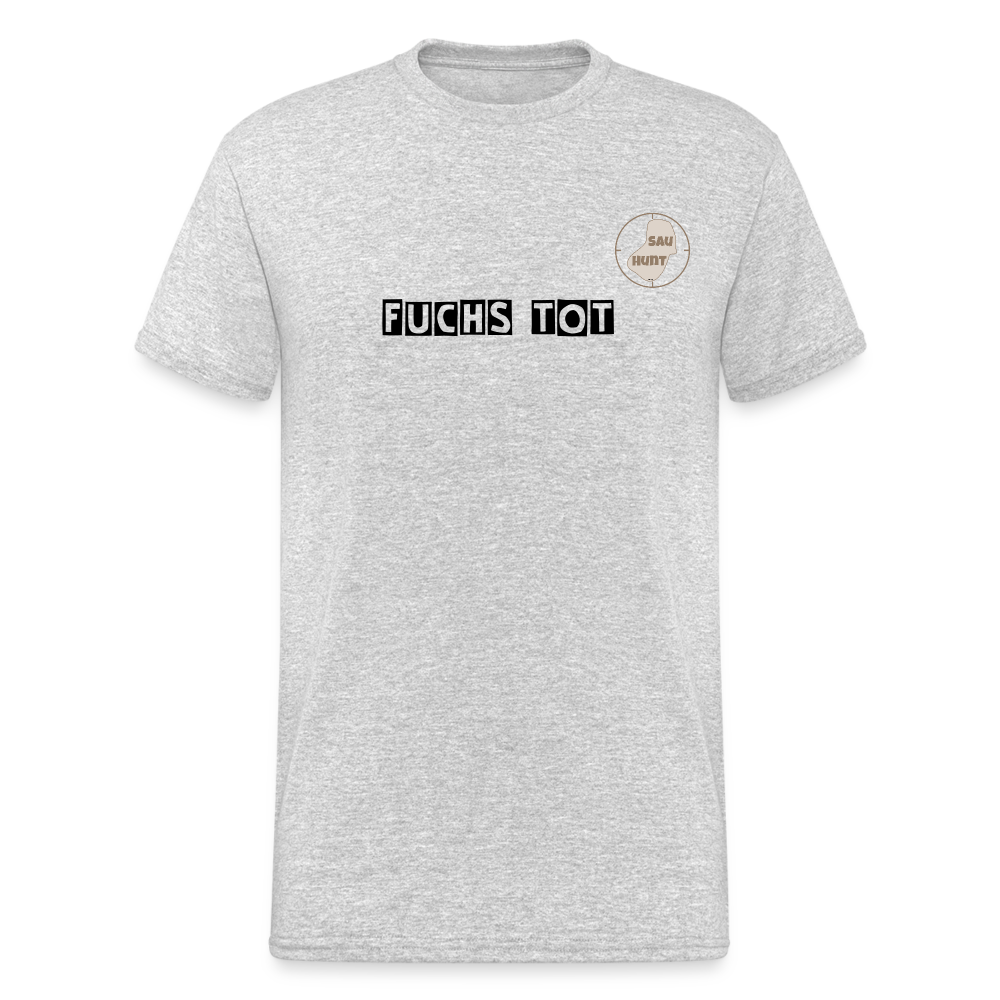 SauHunt T-Shirt (Gildan) - Fuchs tot - Grau meliert