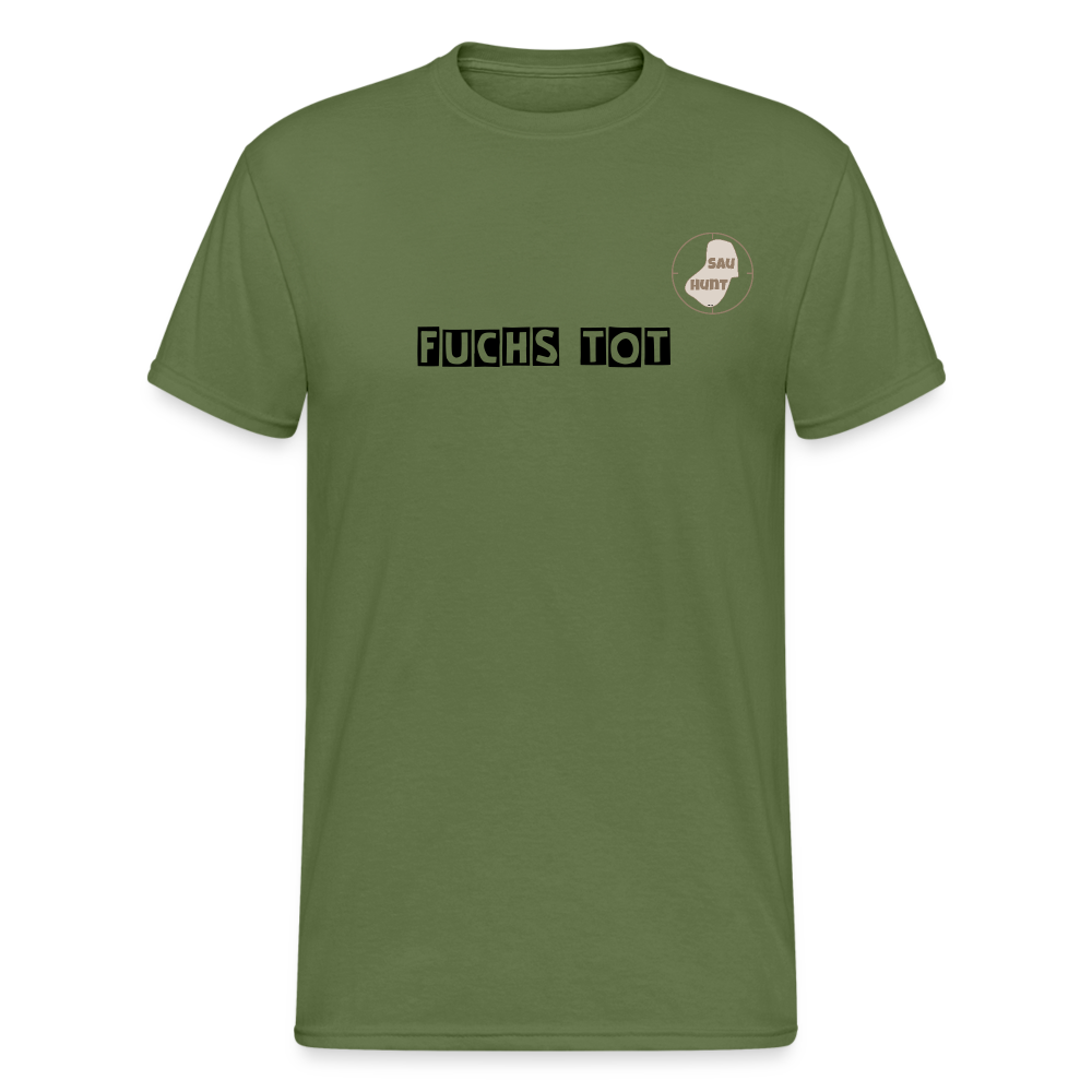 SauHunt T-Shirt (Gildan) - Fuchs tot - Militärgrün