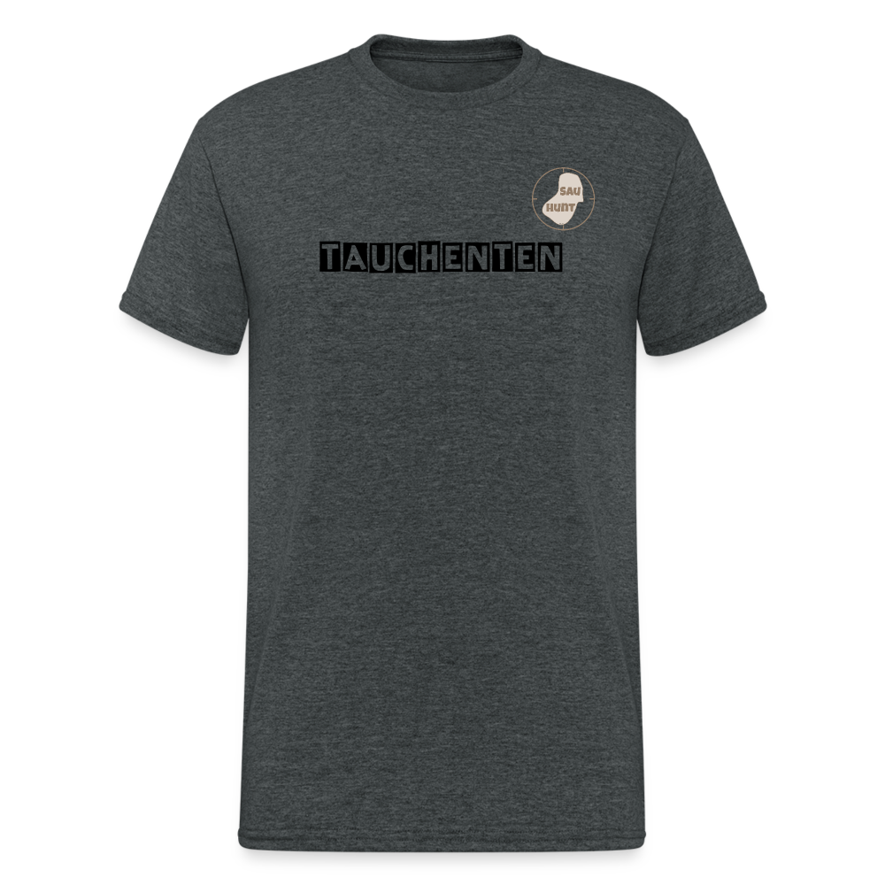 SauHunt T-Shirt (Gildan) - Tauchenten - Dunkelgrau meliert