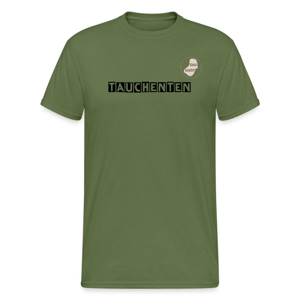 SauHunt T-Shirt (Gildan) - Tauchenten - Militärgrün