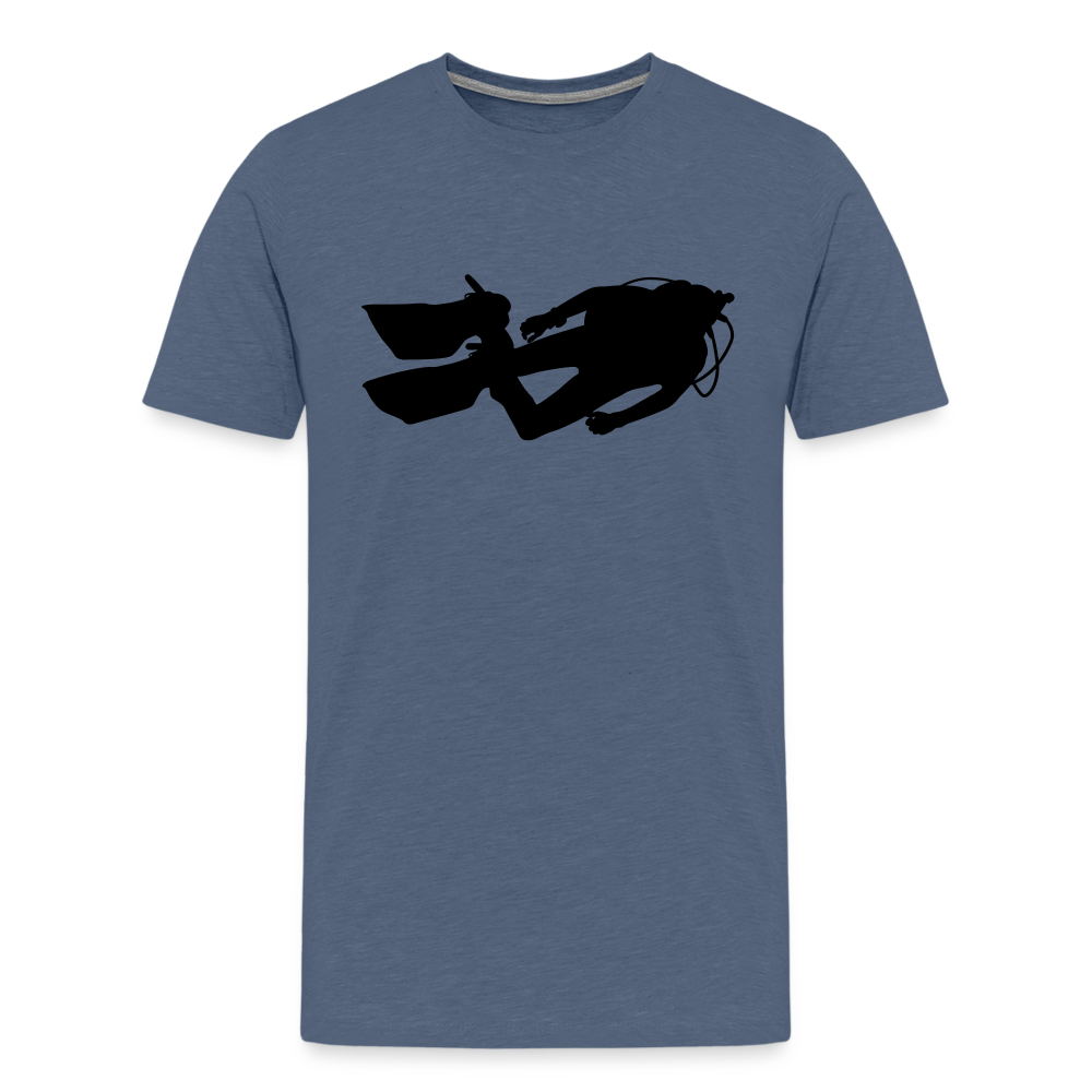 Men’s Premium T-Shirt - Diver man - Blau meliert