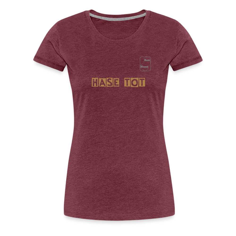 Girl’s Premium T-Shirt - Hase tot - Bordeauxrot meliert