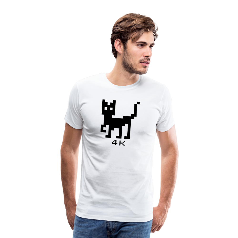 Men’s Premium T-Shirt - 4k Katze - weiß